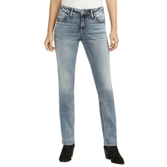 Silver Jeans Co. Women's Elyse Mid Rise Comfort Fit Straight Leg Jeans 30 x 31 - Picture 9 of 11